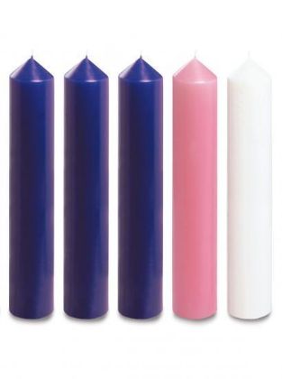 Picture of Advent candles 3Pu 1Pi 1W 18" x 2"