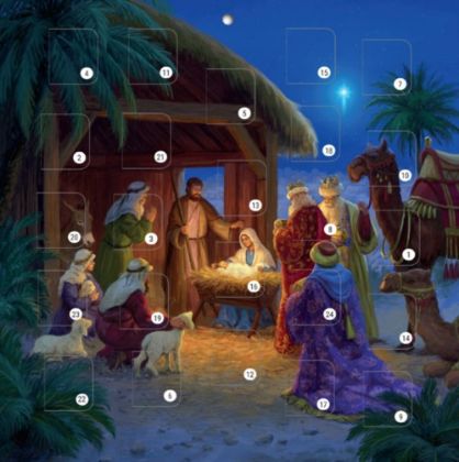 Picture of Stable scene (Square advent calendar card)
