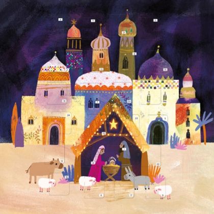 Picture of Square Advent calendar card: Nativity