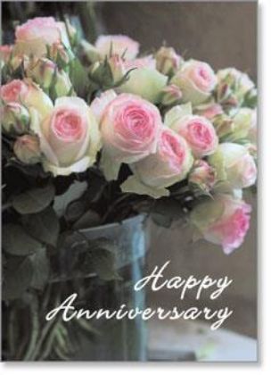 Picture of White & pink rose in glass