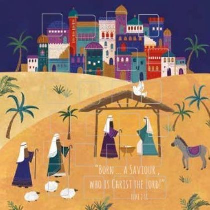 Picture of A Saviour is born (Square advent calendar card)