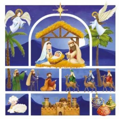 Picture of Christmas story  (Square advent calendar card)